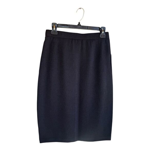 St. John Collection Black knit Wool Blend Skirt Size 8 Made in Mexico - Picture 2 of 4